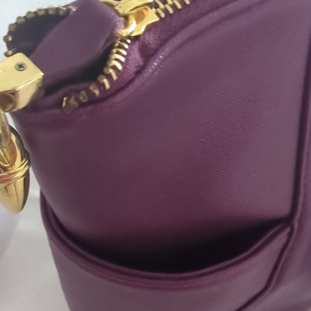 IMAN Rich Purple Tote with Gold Accents - Picture 5 of 10